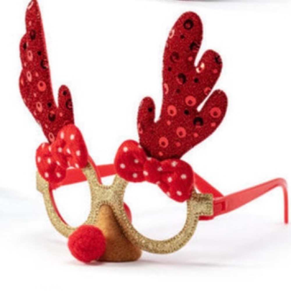 Demdaco Red and Gold Reindeer Glasses
